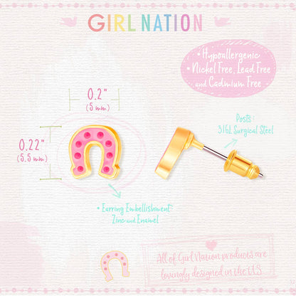 Girl Nation - Geluks hoefijzer oorbellen