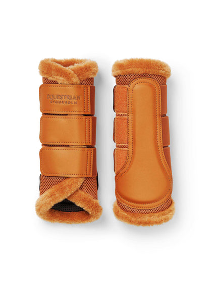 Equestrian Stockholm - FW26 Chestnut - Fur Mesh Brushing Boots beenbeschermers