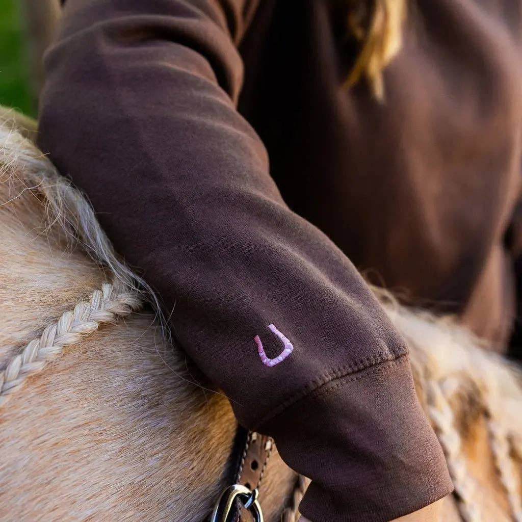 Bridle Up Hope - Pull charme châtaigne avec broderie cheval