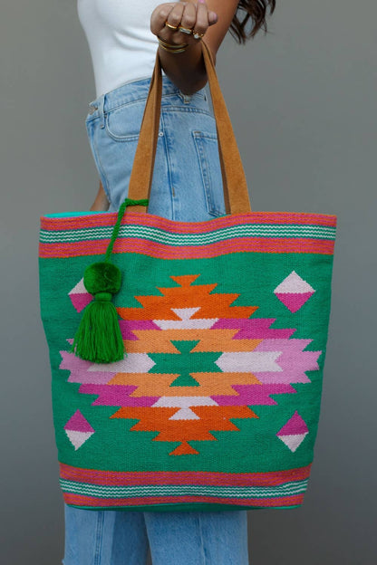 Panache Apparel Co - Grün, Pink & Orange Western Tasche Tragetasche