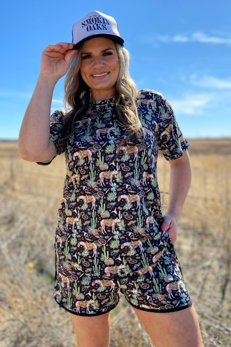 Sterling Kreek - Camisa top Cactus Run con estampado country