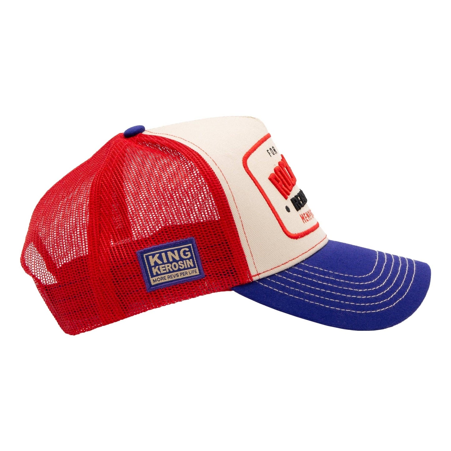 King Kerosin - Truckerpet Forever Rock'n'Roll pet in beige/blauw/rood