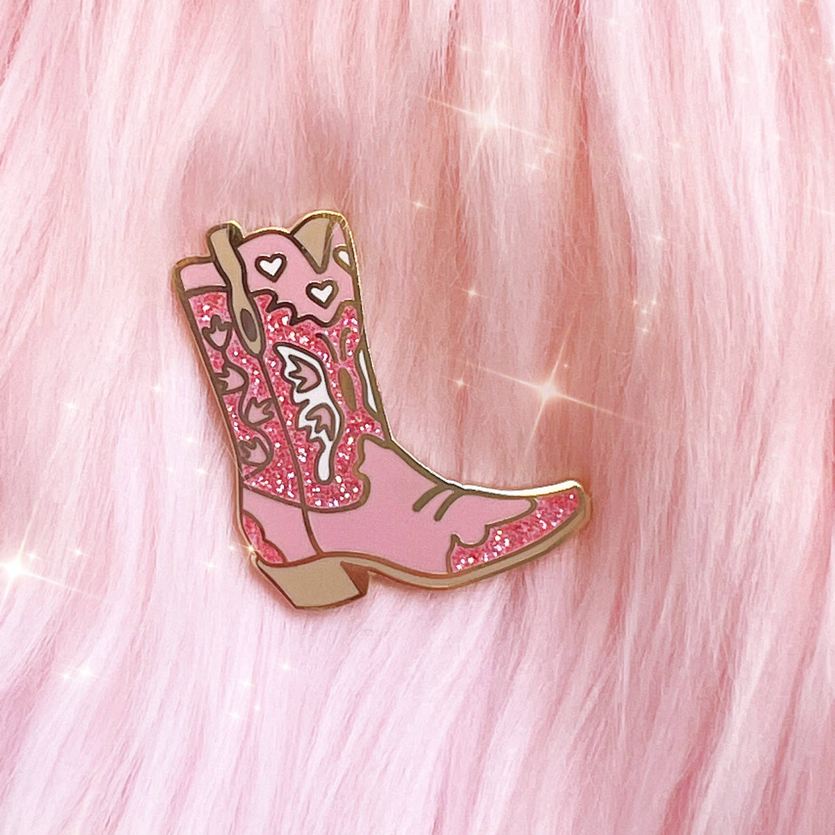 Wildflower Co - Cowgirl Boot westernlaars emaille pin roze