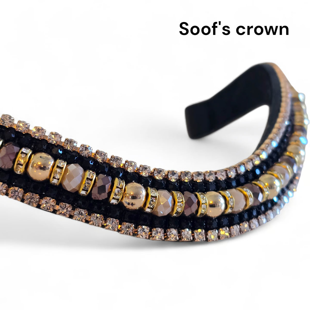 Moeders Mooiste Frontriemen - Deluxe “Soof's Crown” Z/H-D