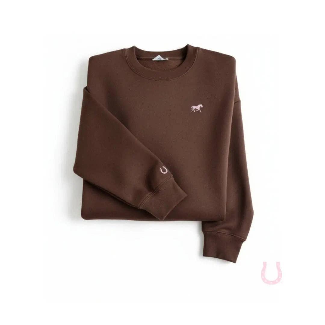 Bridle Up Hope - Pull charme châtaigne avec broderie cheval