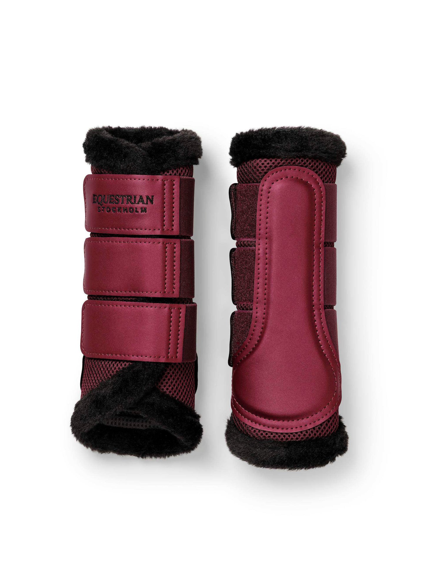 Equestrian Stockholm - FW26 Merlot - Fur Mesh Brushing Boots beenbeschermers