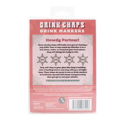 NPW - Western Drink Chaps Cowboys Drink Markers 4 pcs