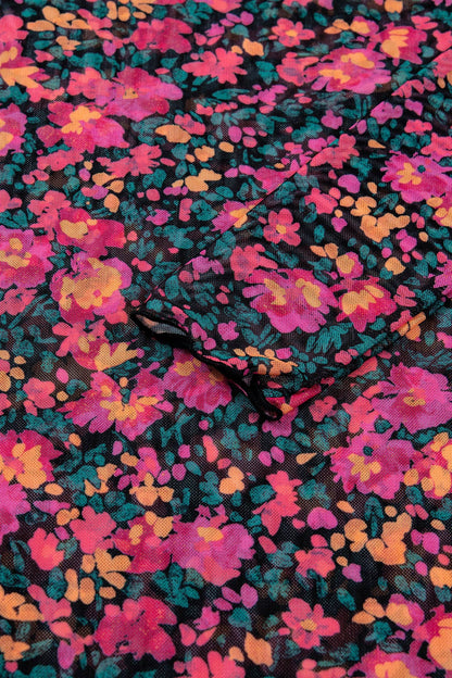 Pretty Bash - Bloemenmesh lange mouwen coltrui top