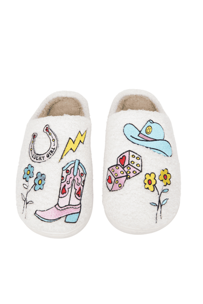 KatyDid - Happy Cowgirl Piktogramm Hausschuhe Pantoffeln