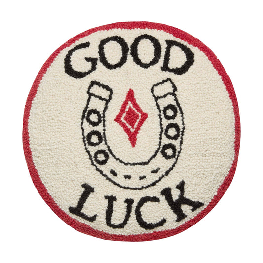 Peking Handicraft - Crocheted Round Cushion Good Luck