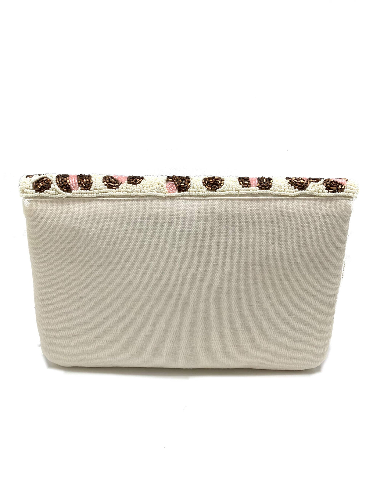 Pizzazz Inc - Roze luipaardclutch met kralen