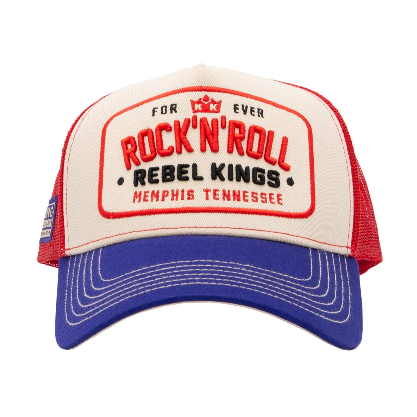 King Kerosin - Truckerpet Forever Rock'n'Roll pet in beige/blauw/rood