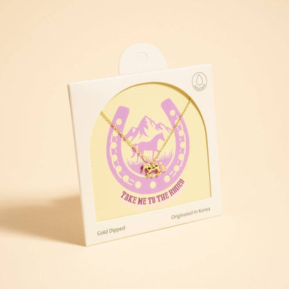 Designature - Collana western cavallo rodeo placcata oro