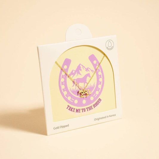 Designature - Gold Plated Rodeo Horse Western Necklace