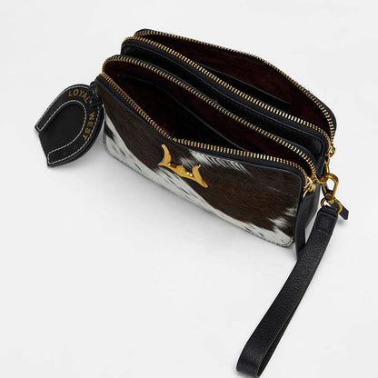 Myra Bag - Loyal West Shell Crossbody tasje koeienhuid zwart & wit