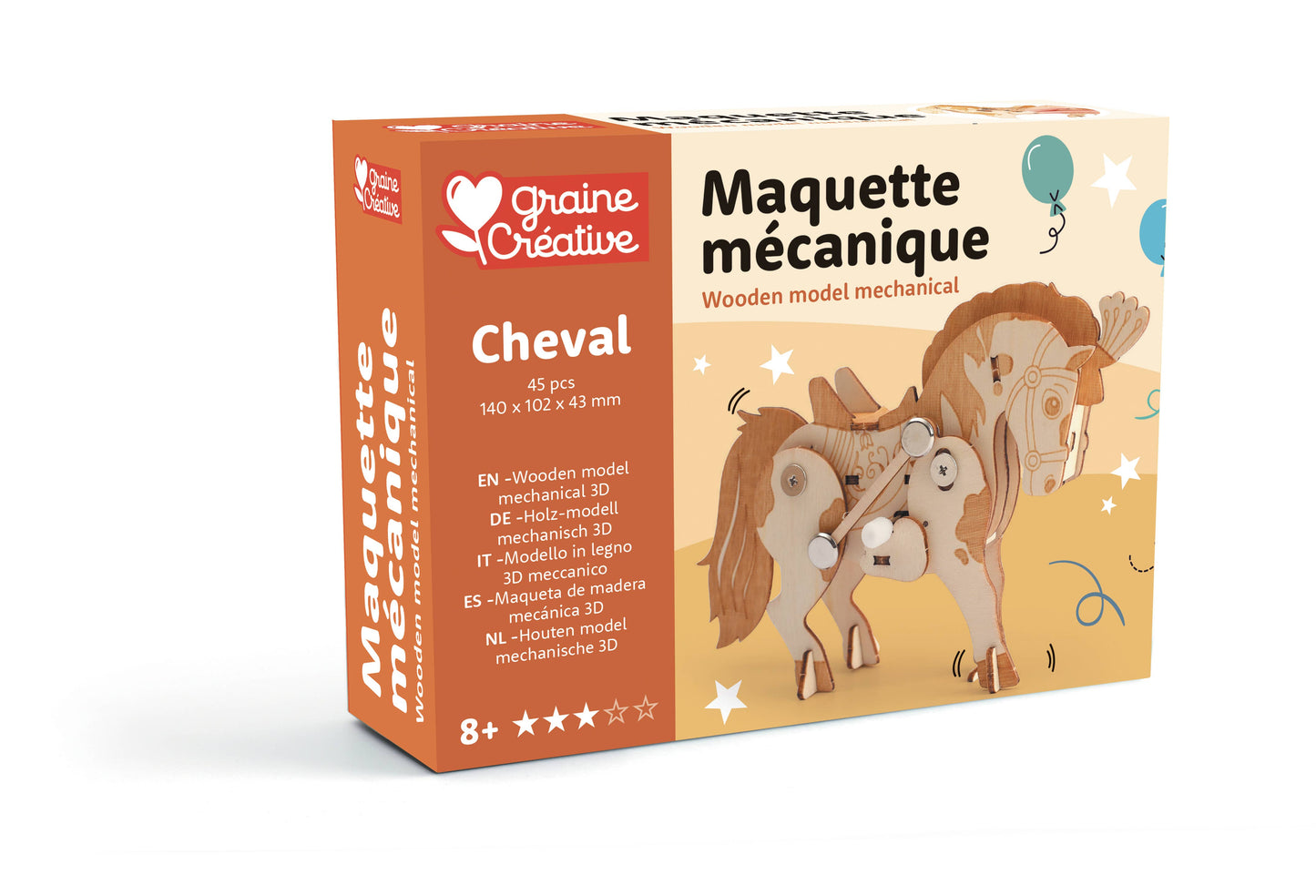 Graine Creative - 3D houten model Mechanisch paard