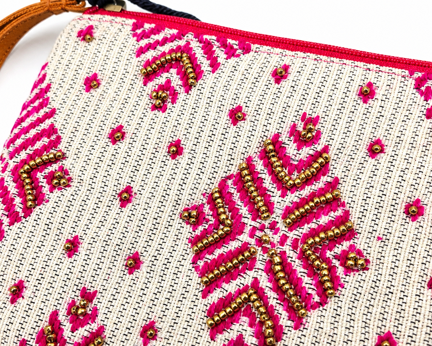 The Bling Barn - Beaded Bag handtas clutch met polsriem Rodeo Rose