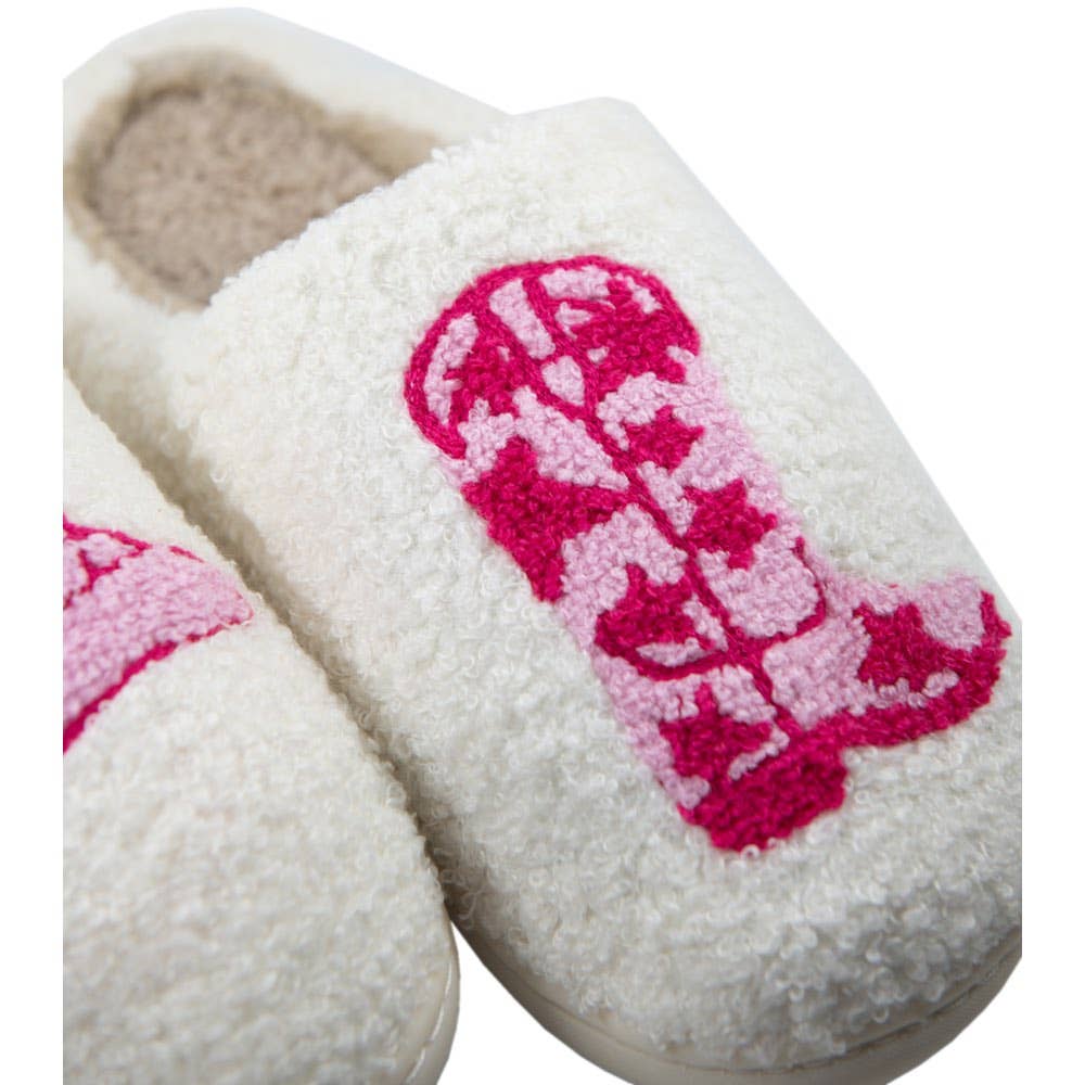 KatyDid - Westernlaarzen en cowgirl-hoed fuzzy pantoffels sloffen