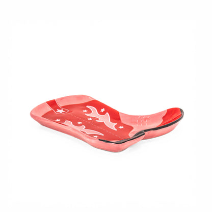Sass & Belle - Plato para joyas en forma de bota de vaquero rojo