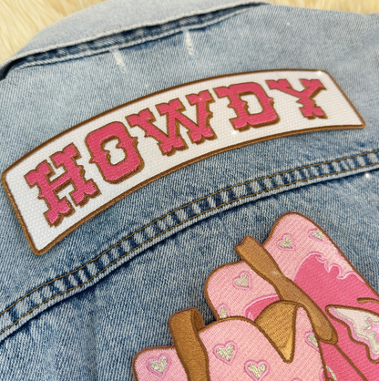 Wildflower Co - Pink Cowgirl Western XL Rückenpatches Stiefel/ Howdy