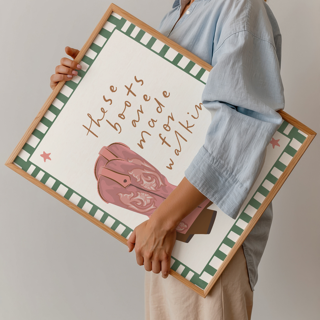 Seven Icons - Kunstdruk Print These boots are made for walking Poster