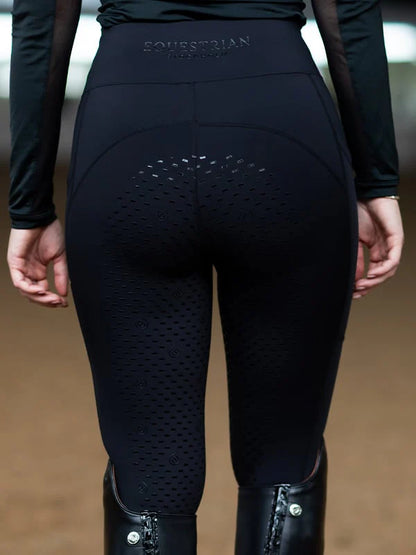 Equestrian Stockholm - Core Collection - All Black Riding Tights Movement rijlegging (full-seat)