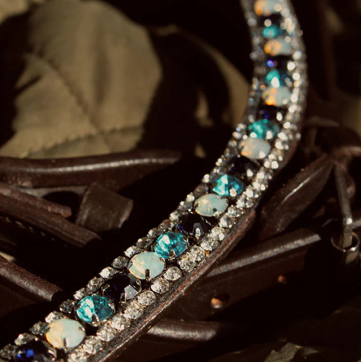 Lucas & Lilli - Frontal de diamantes cuero negro Blue Fizzy