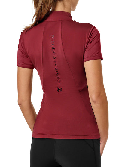 Equestrian Stockholm - Core Collection - Bordeaux UV Protection Top Short Sleeve rijtop