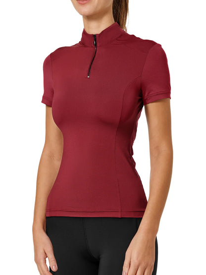 Equestrian Stockholm - Core Collection - Bordeaux UV Protection Top Short Sleeve rijtop