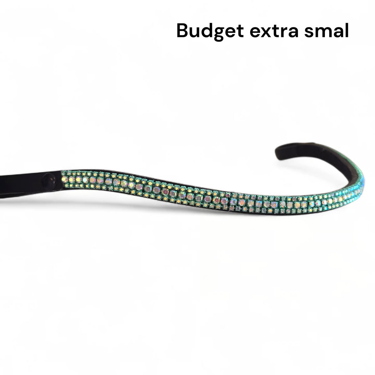 Moeders Mooiste Frontriemen - Budget frontriem "Extra Smal" Chrystal AB met turquoise Z/H-N
