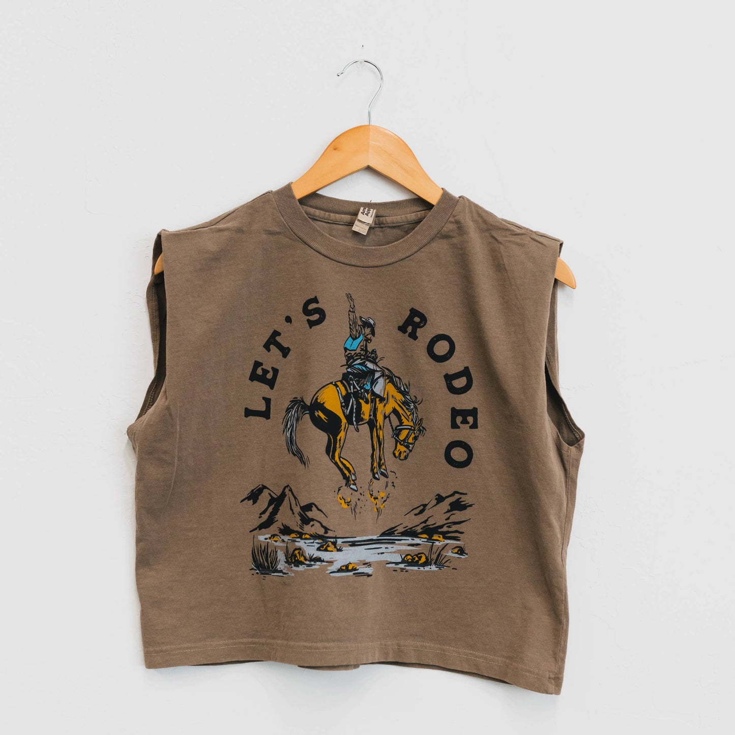 The Montana Scene - T-shirt Let's Rodeo Muscle marrone sbiadito