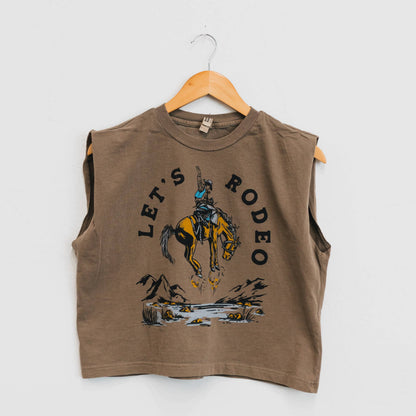 The Montana Scene - Let's Rodeo Muscle T-Shirt Verblasstes Braun