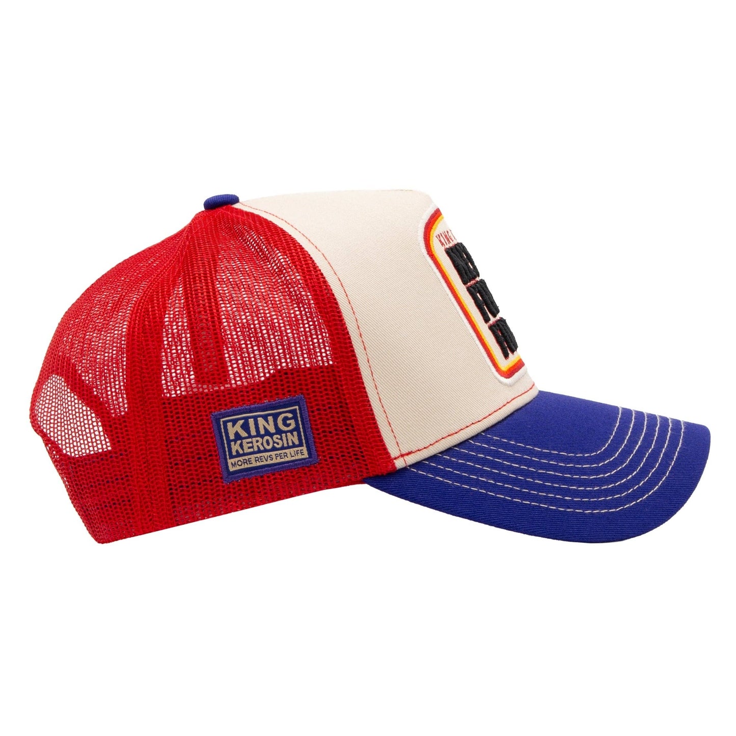King Kerosin - Trucker Cap Never Fuck A Fucker in beige/blue/red