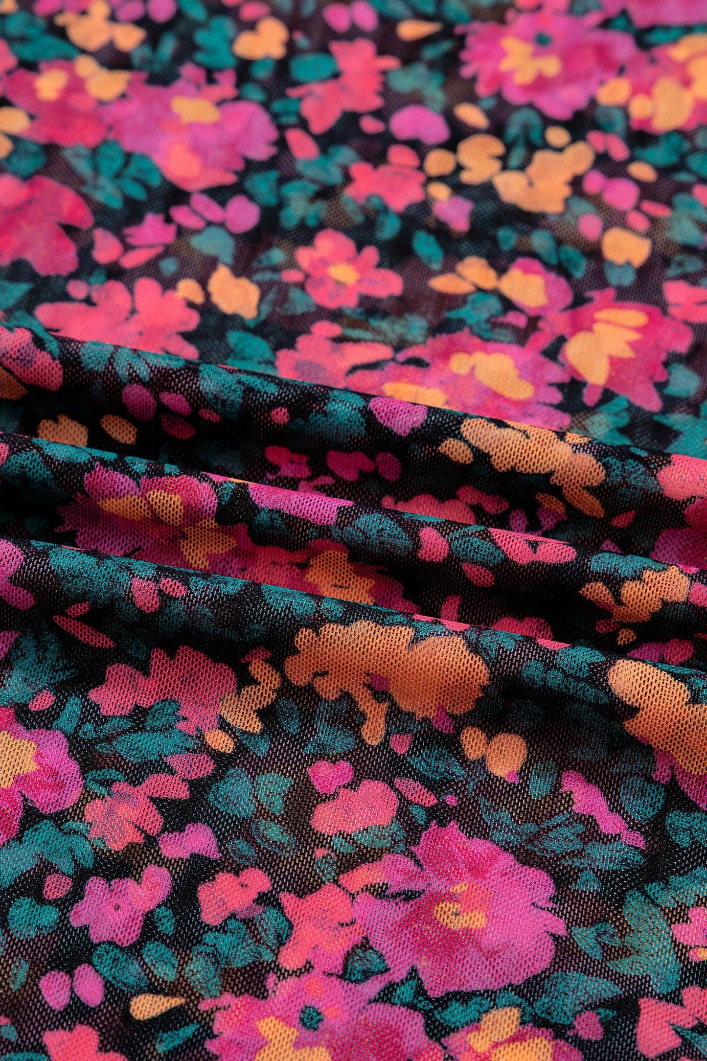 Pretty Bash - Bloemenmesh lange mouwen coltrui top