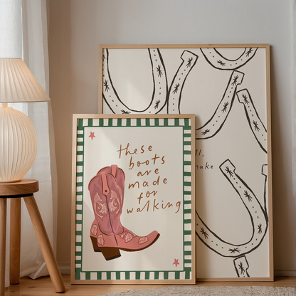 Seven Icons - Kunstdruk Print These boots are made for walking Poster A4/A3/A2