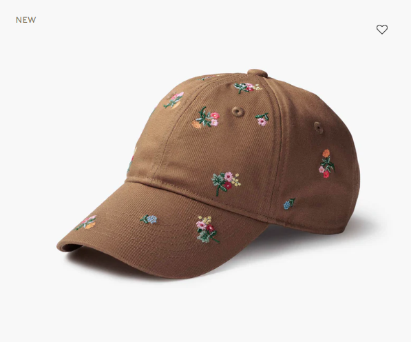 Rifle Paper - Cappellino da baseball Ditsy Dahlia con fiori ricamati