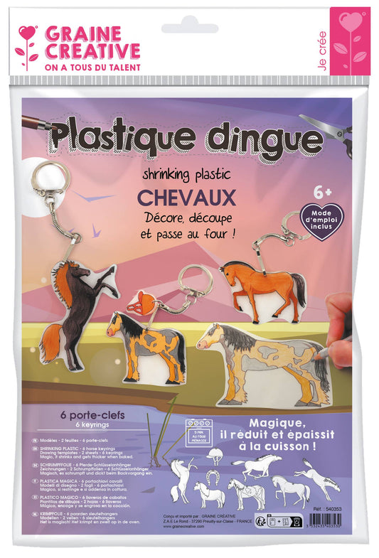 Graine Creative - Paarden krimppapier plastic sleutelhangers maken