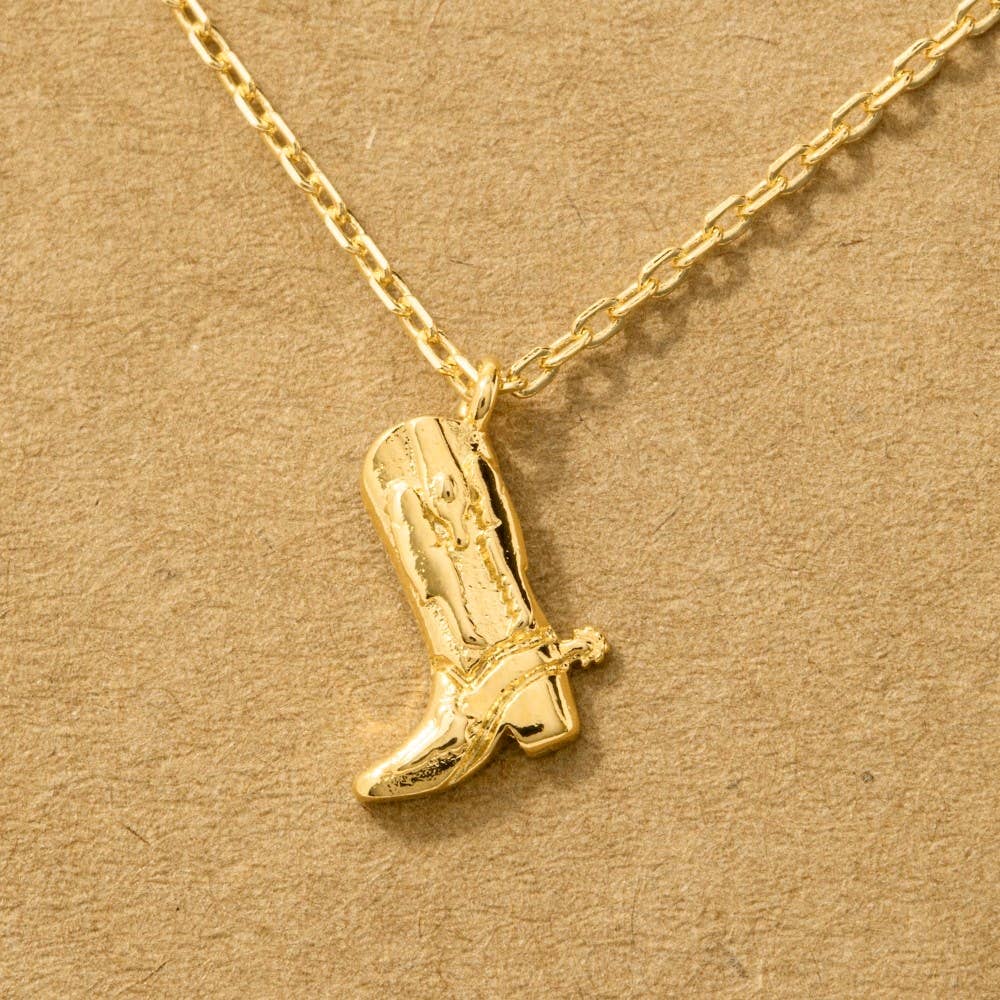 Fame - Collana con ciondolo stivaletto da cowboy dorato