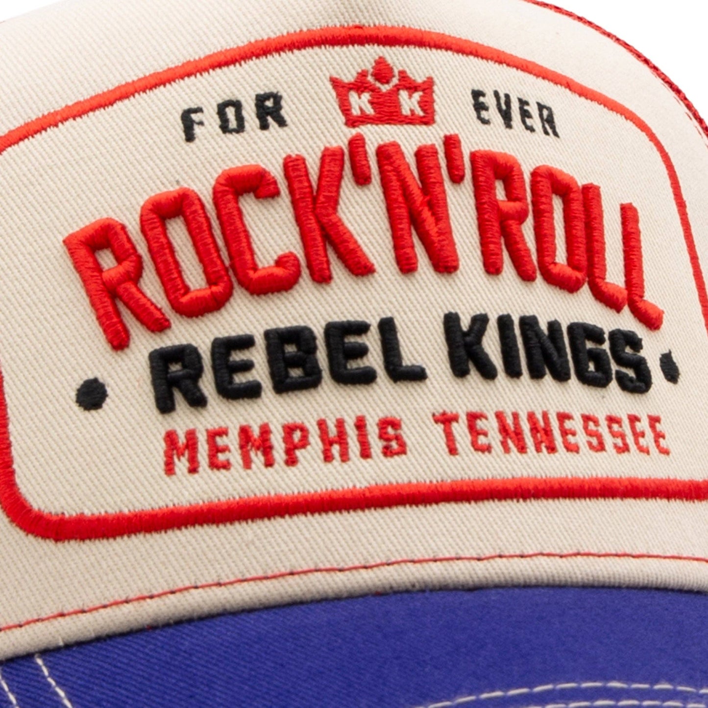 King Kerosin - Truckerpet Forever Rock'n'Roll pet in beige/blauw/rood