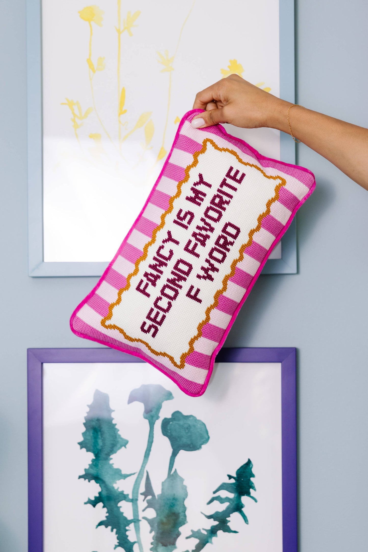 Furbish Studio - Embroidered cushion Fancy is my second favorite