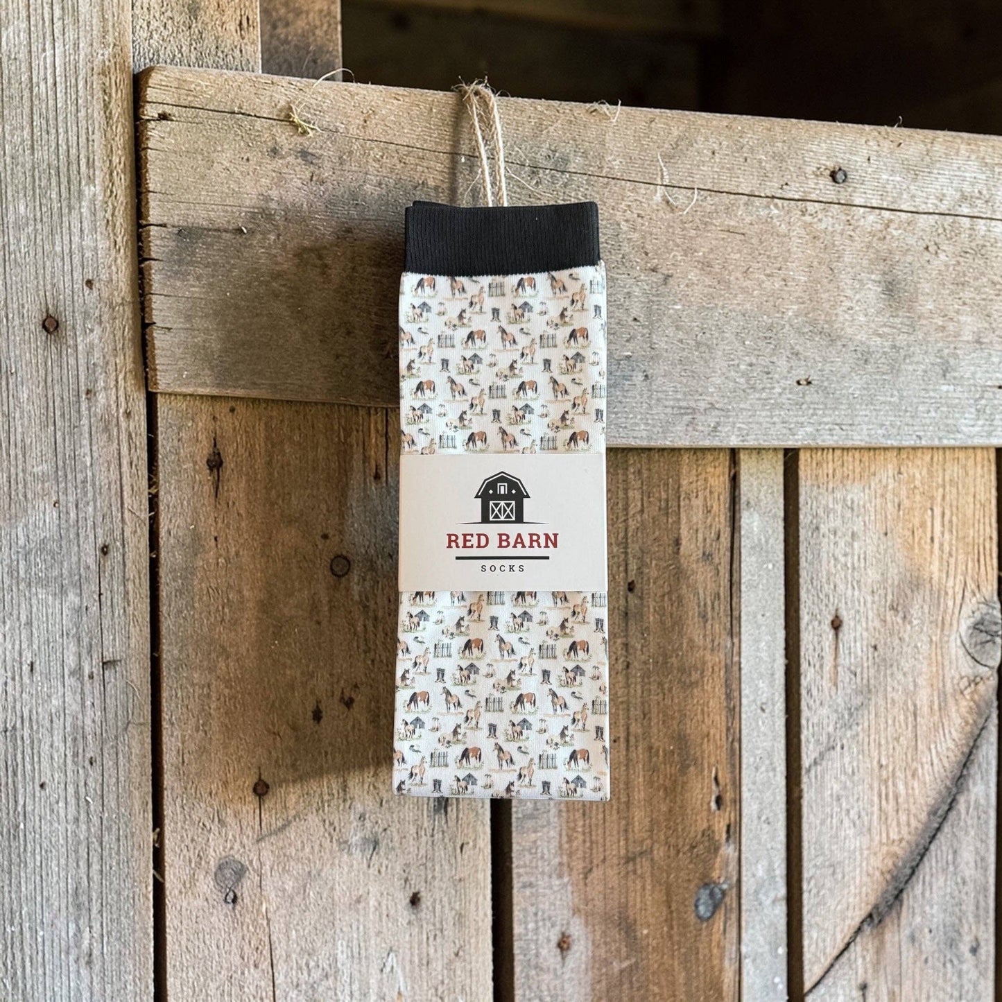 Red Barn - Boot socks Hay There Bestie riding socks PETITE!