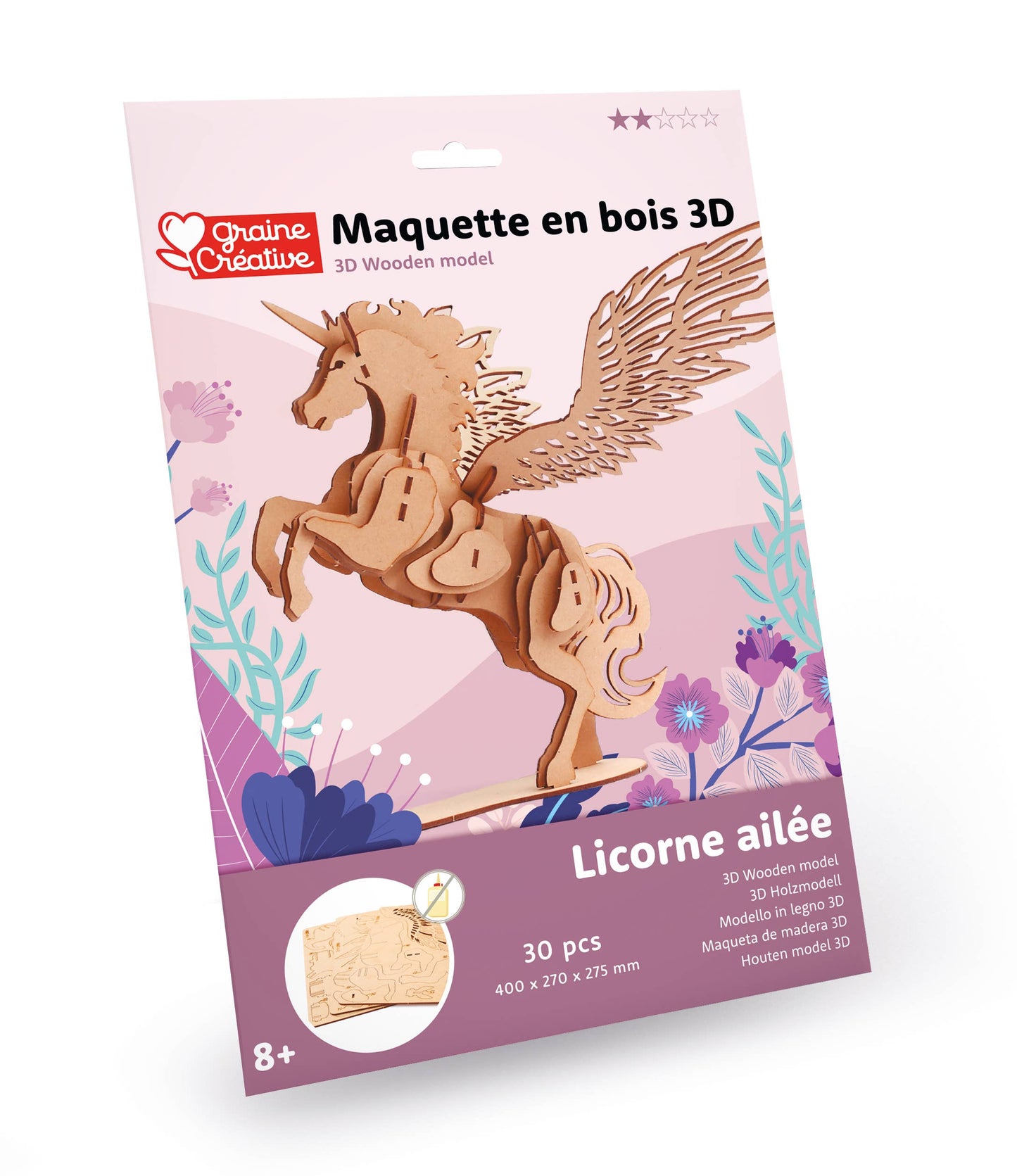 Graine Creative - 3D houten model Eenhoorn