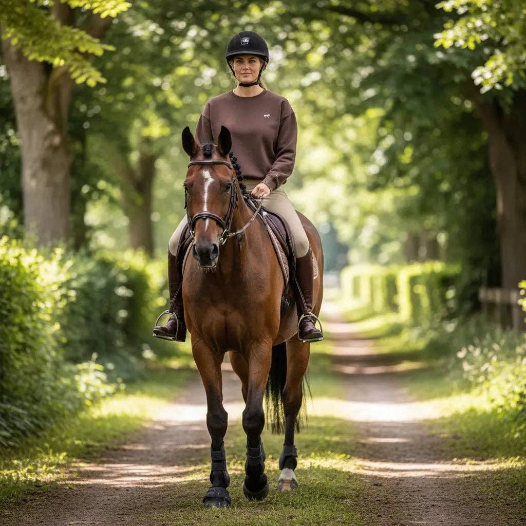Bridle Up Hope - Pull charme châtaigne avec broderie cheval