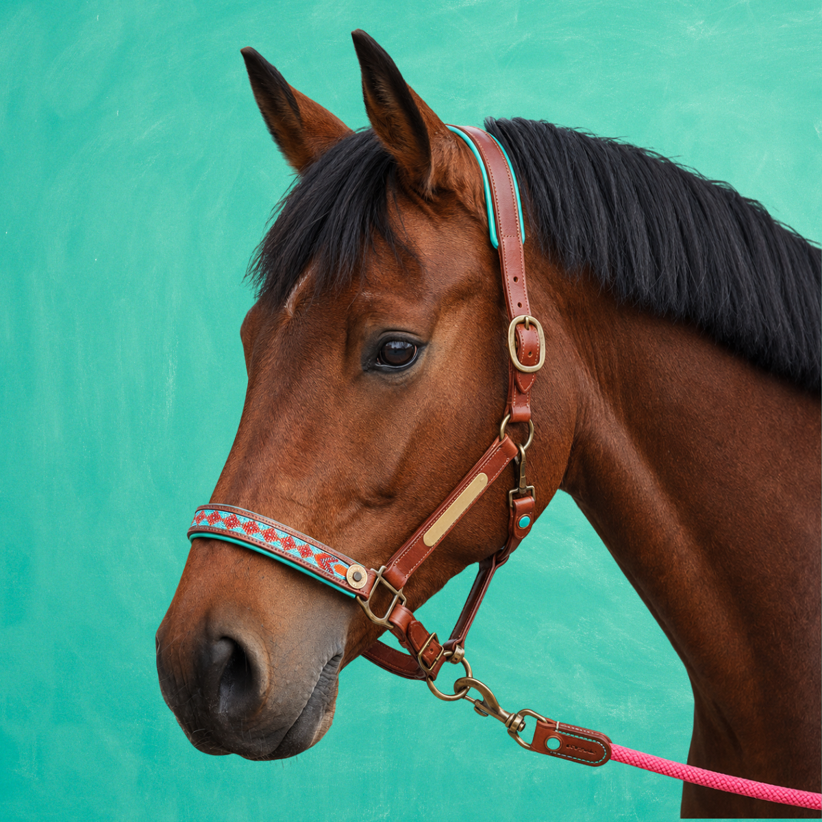 DWAM - Luxury buffalo leather halter with beads Paddy Lee