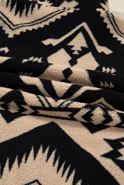 Pretty Bash - Western Aztec Fleece Half Zip Sweatshirt