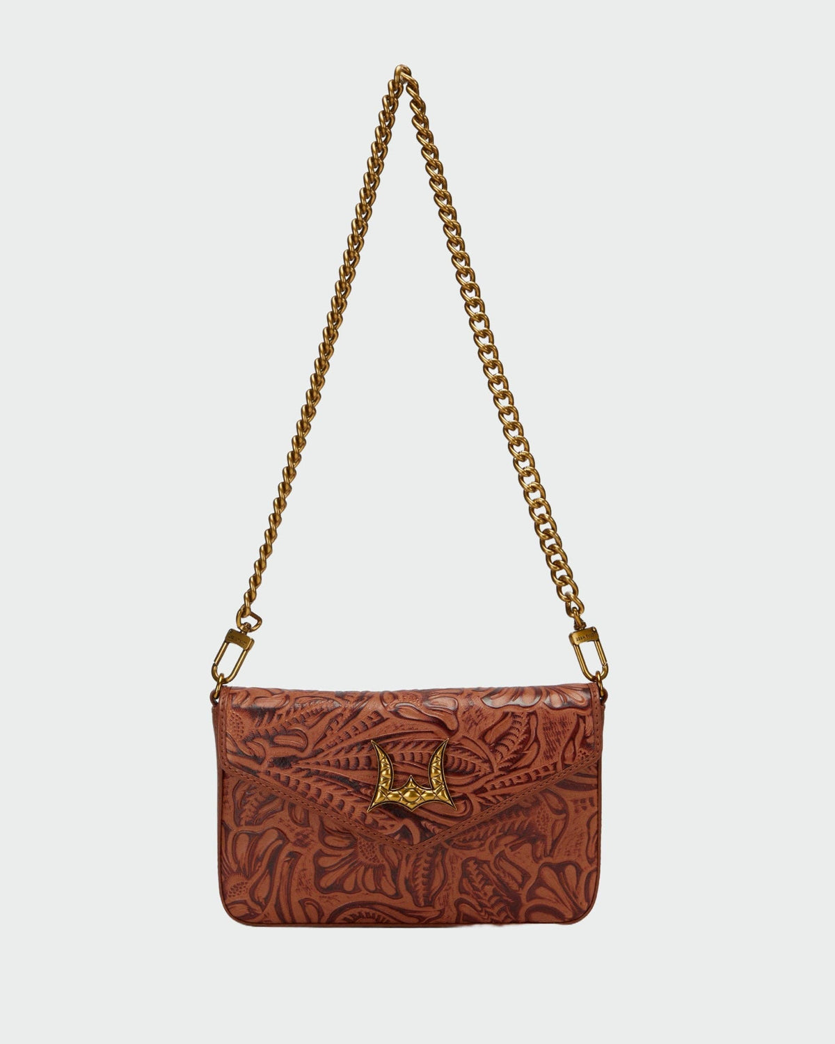 Myra Bag - Loyal West On The Go Mini kettingtas koeienhuid bruin & wit