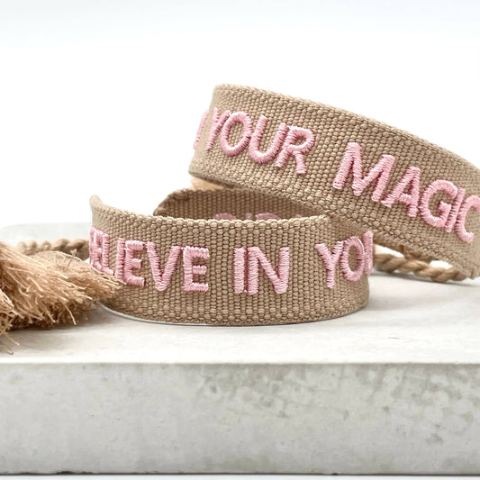 Parsley & Pepper - Believe in Your Magic armband taupe/ roze