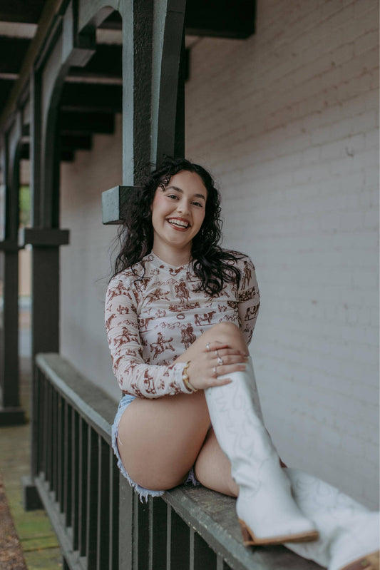 Merigold Kiss - Wild & Western Fluwelen mesh longsleeve