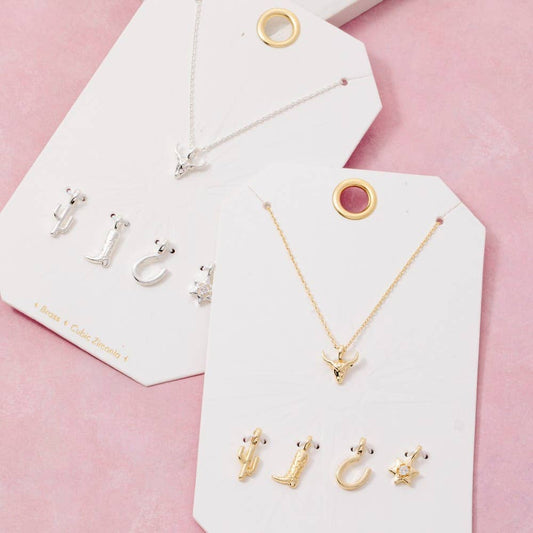 Fame - Westerse Stierenkop ketting met verwisselbare hangers