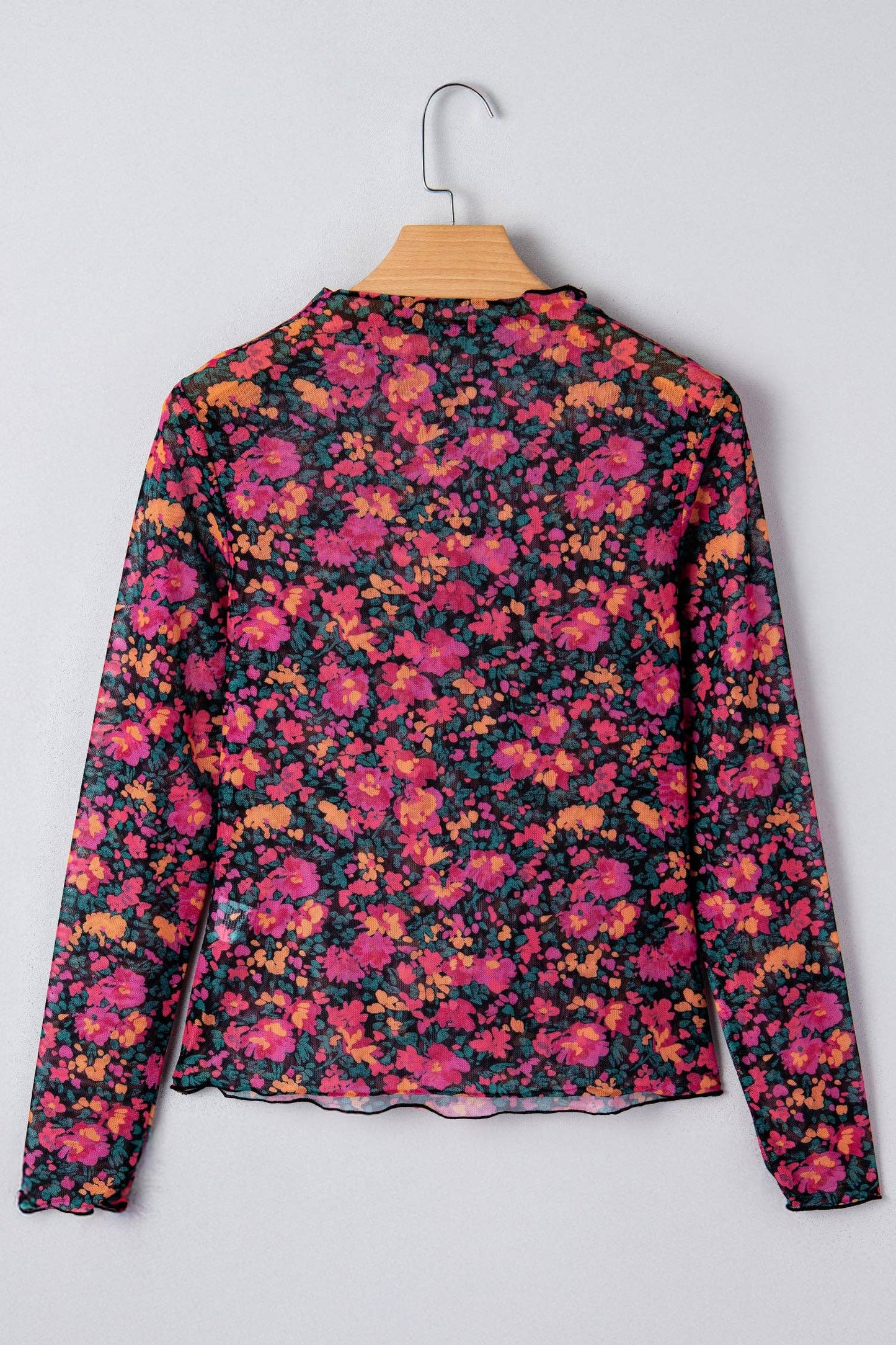 Pretty Bash - Bloemenmesh lange mouwen coltrui top